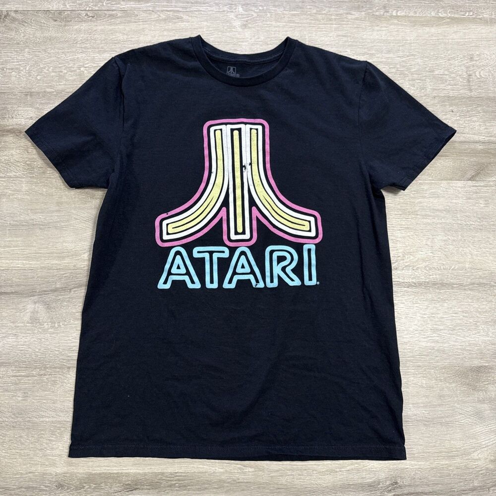Atari Shirt Men’s Black Medium Classic Logo Retro Video Game Gaming